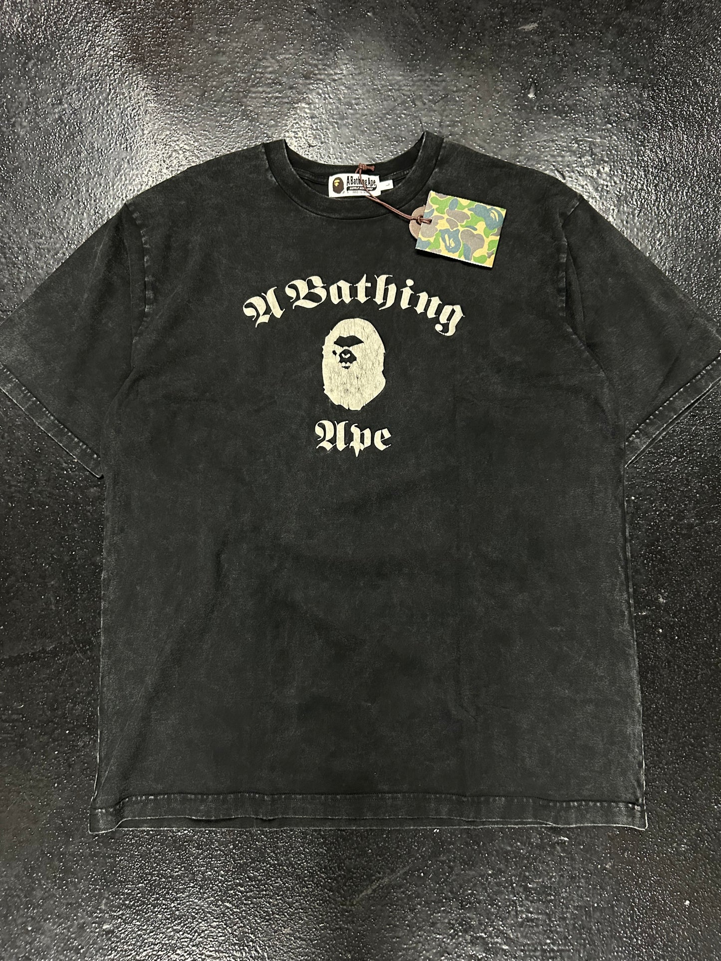 BAPE ACID WASH BLACK TEE (BRAND NEW)