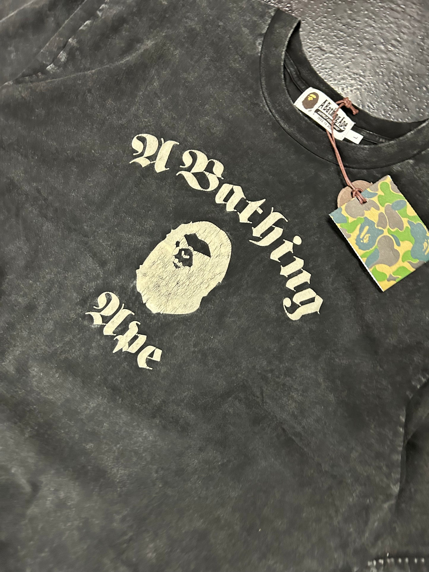 BAPE ACID WASH BLACK TEE (BRAND NEW)