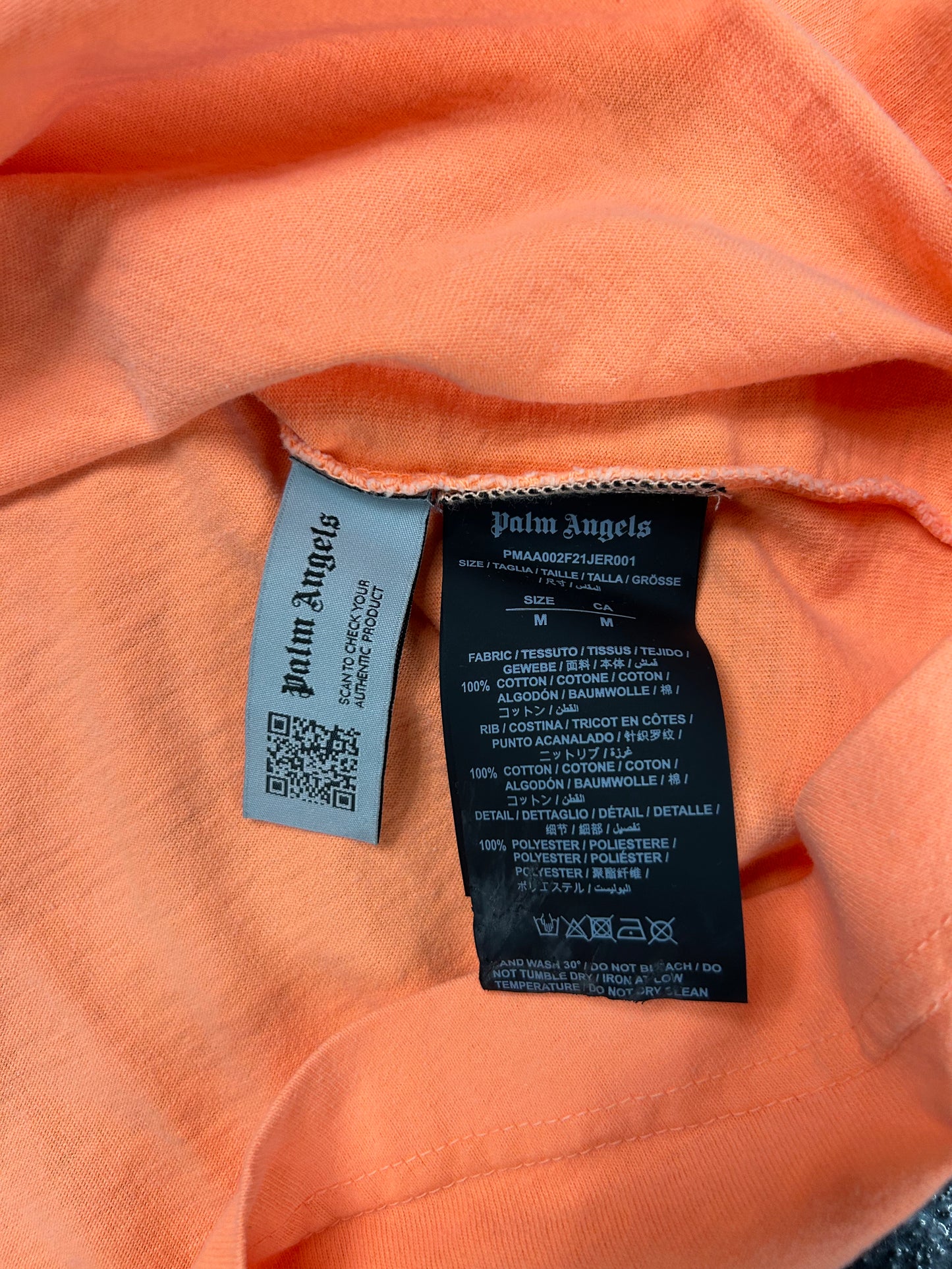 PALM ANGELS BLUR ORANGE TEE (PRE OWNED)