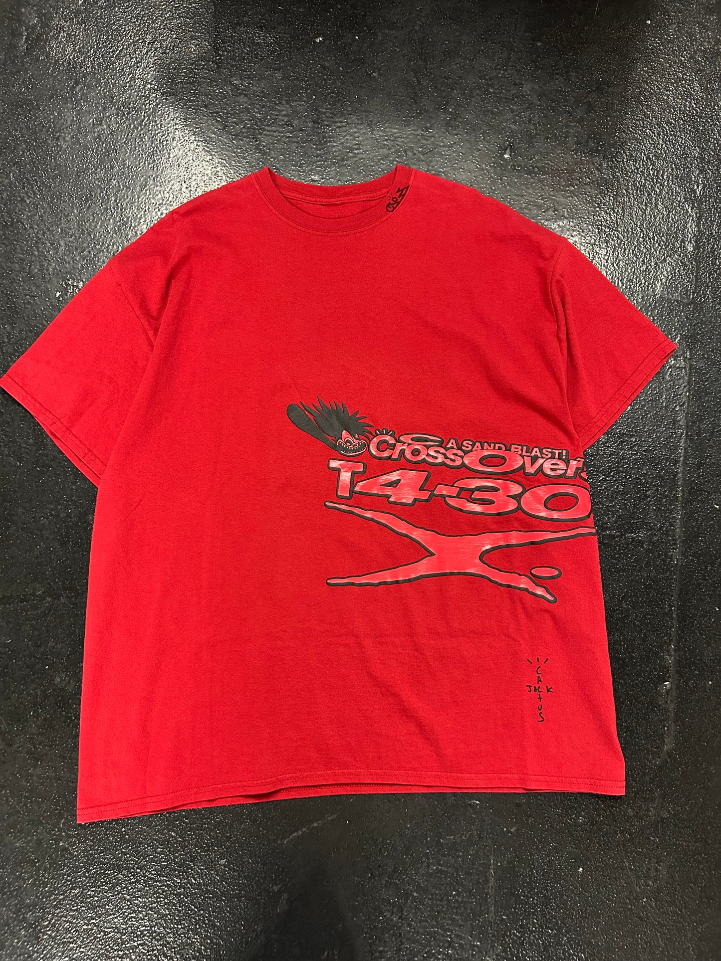 TRAVIS SCOTT CACTUS JACK RED CROSSOVER TEE (PRE OWNED)
