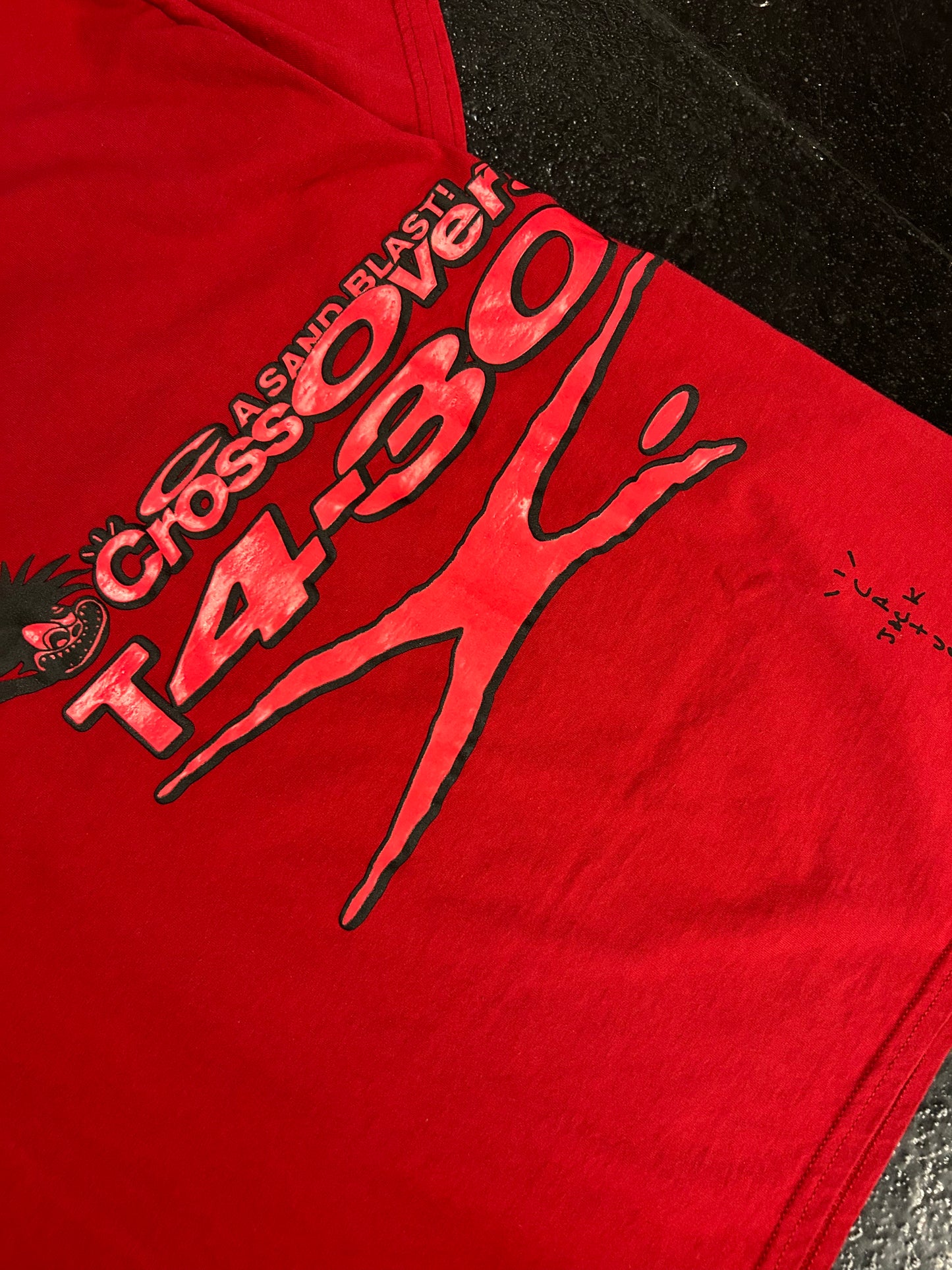 TRAVIS SCOTT CACTUS JACK RED CROSSOVER TEE (PRE OWNED)