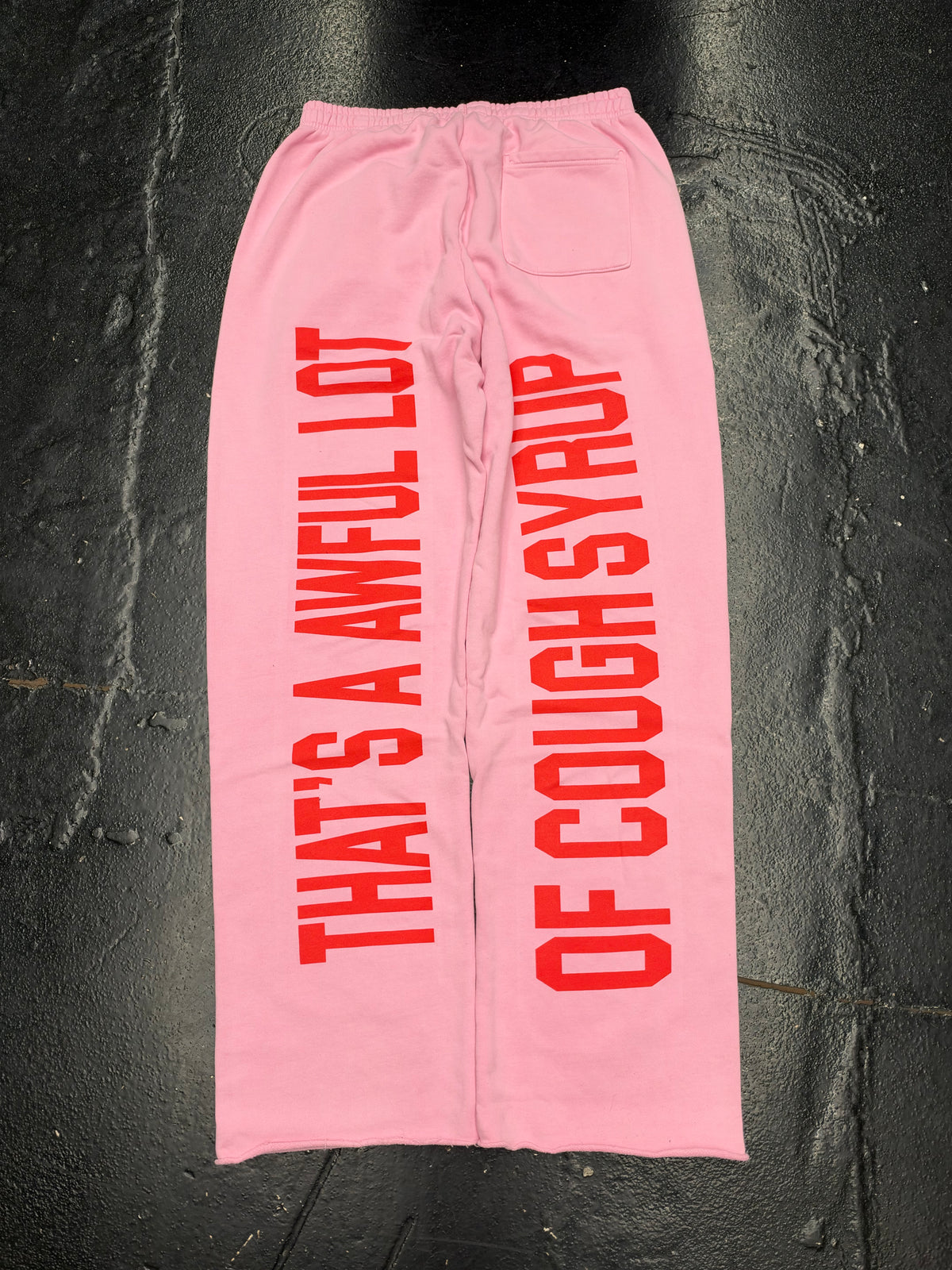 THATS A AWFUL LOT OF COUGH SYRUP CLASSIC FLARE SWEATPANTS “PINK” (BRAND NEW)