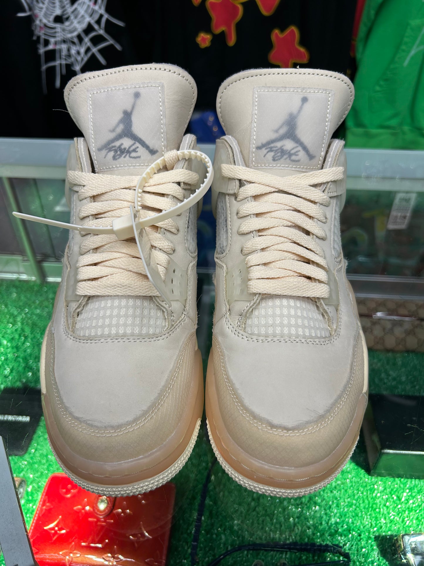 OFF-WHITE X NIKE JORDAN 4 SAIL (PRE-OWNED / WITH BOX)