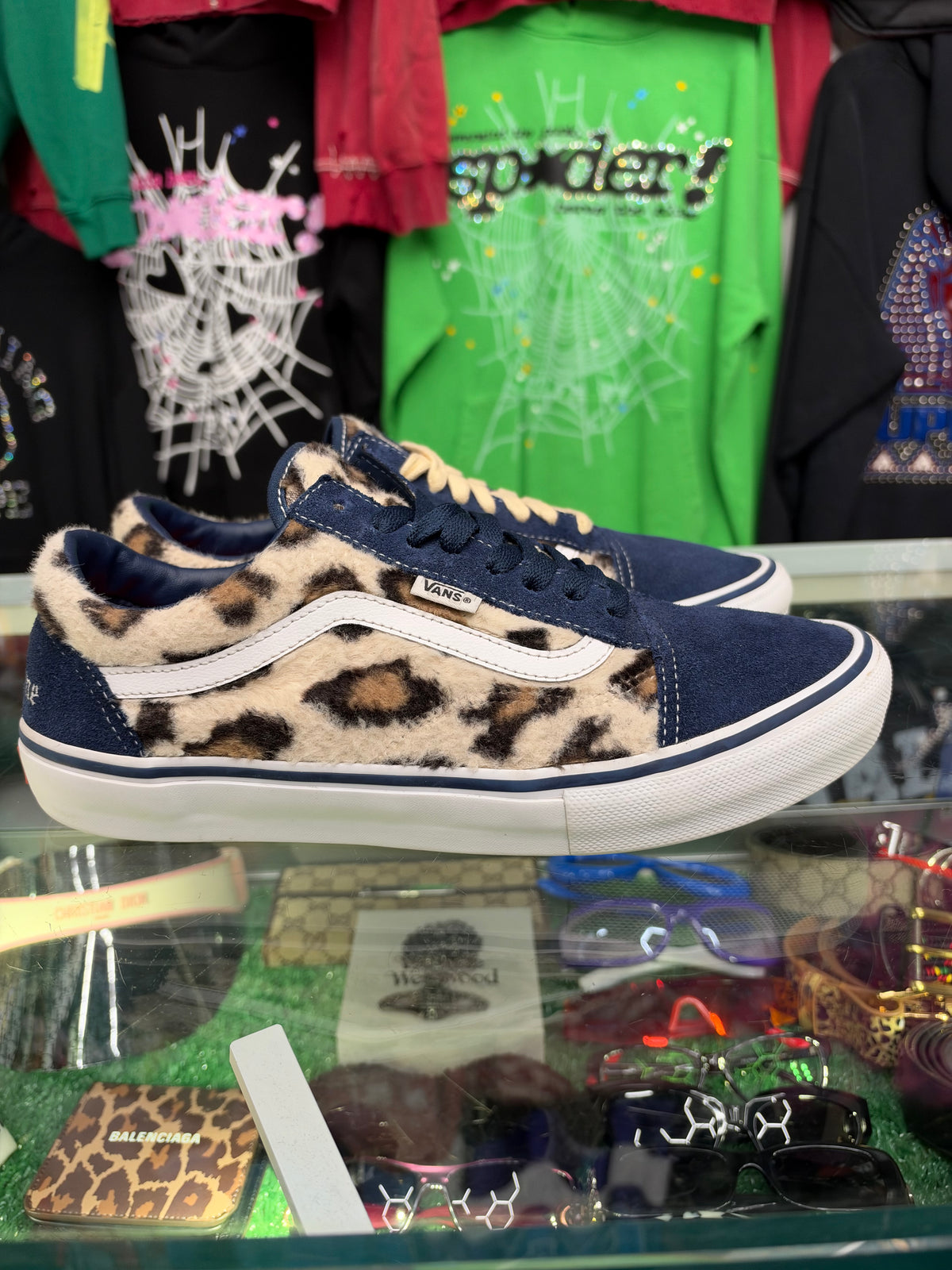 SUPREME X VANS LEOPARD NAVY (PRE-OWNED)