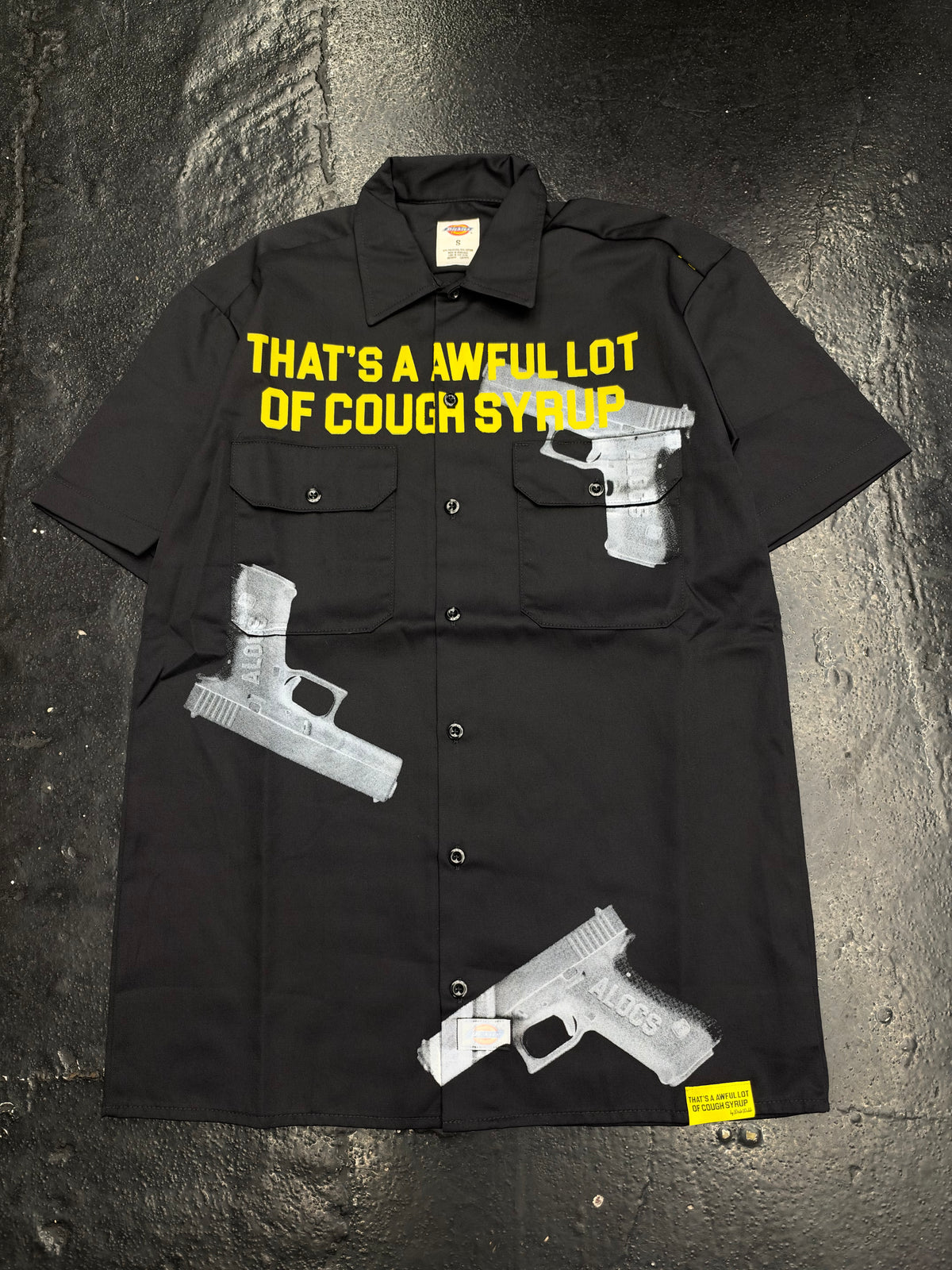 THATS A AWFUL LOT OF COUGH SYRUP BUTTON UP (BRAND NEW)