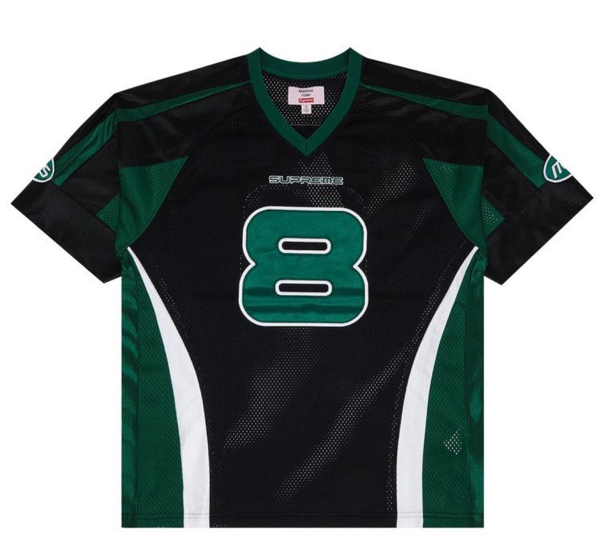 SUPREME X MARTINE ROSE FOOTBALL JERSEY “BLACK GREEN” (PRE-OWNED)