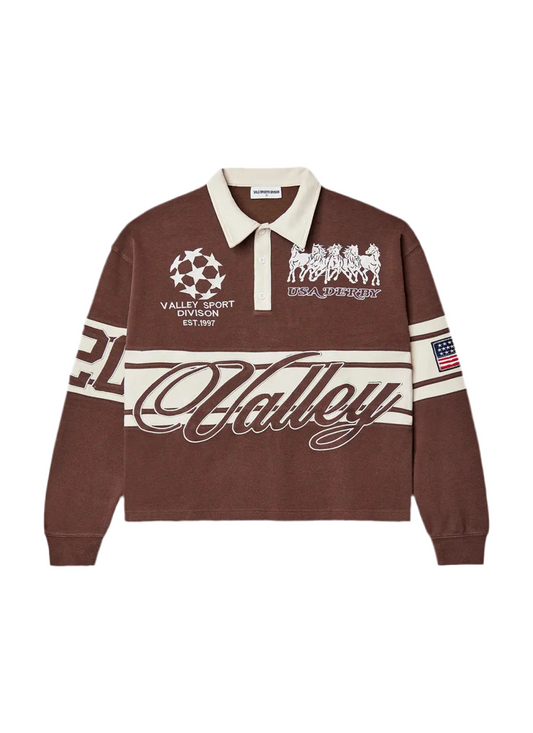 VALE VALLEY SPORTS BROWN  POLO LONG SLEEVE (BRAND NEW)