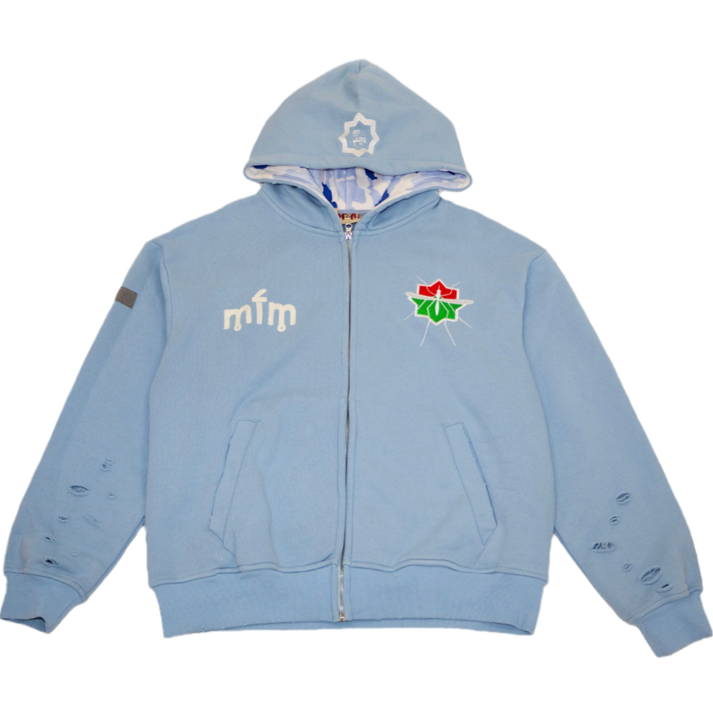 MURD333R FM GLOBAL LIGHT BLUE ZIPUP (BRAND NEW)