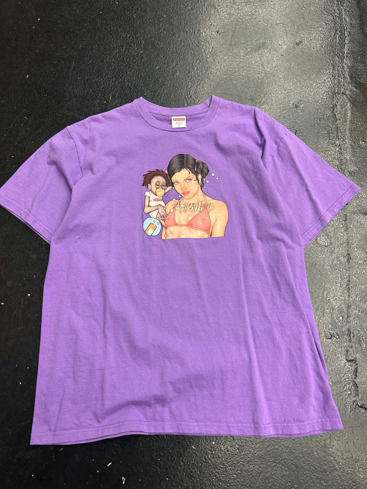 SUPREME ANGEL TEE PURPLE (PRE-OWNED)