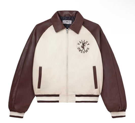 VALE FOREVER WOODBURY BOMBER BROWN/CREAM (BRAND NEW)