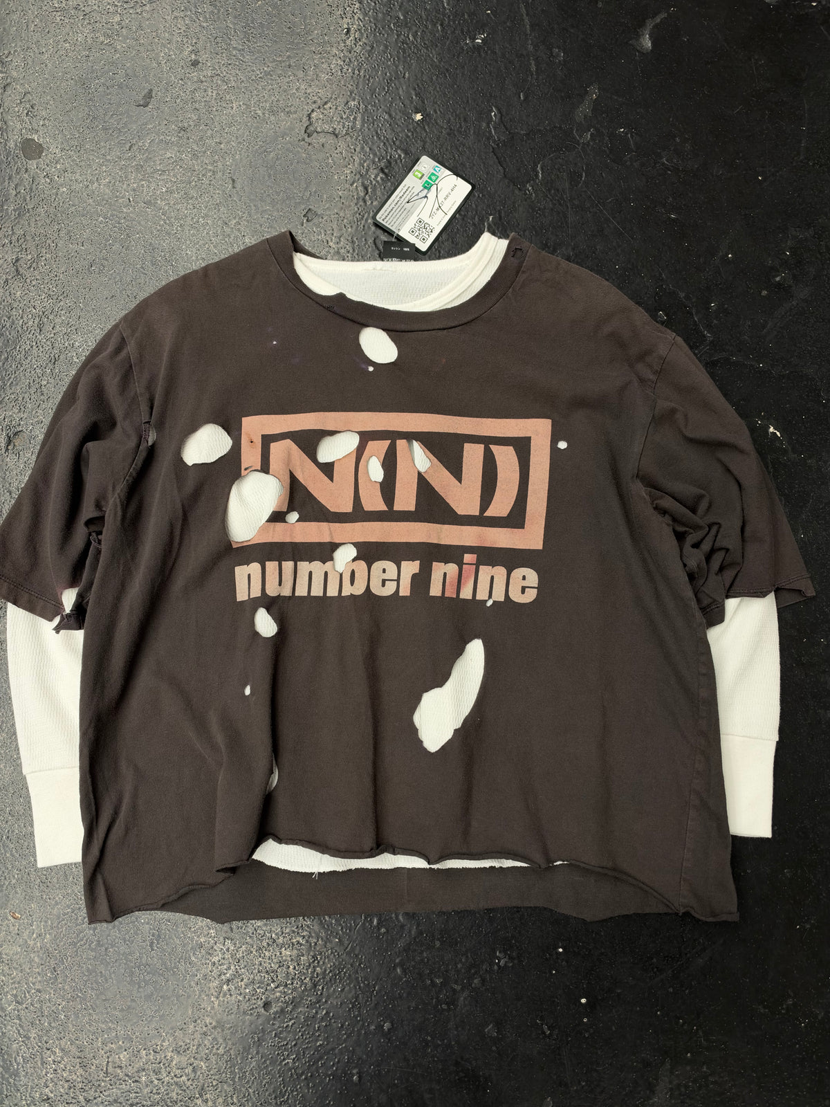 NUMBER NINE N (N) CROPPED TEE (PRE-OWNED) (SIZE 4)