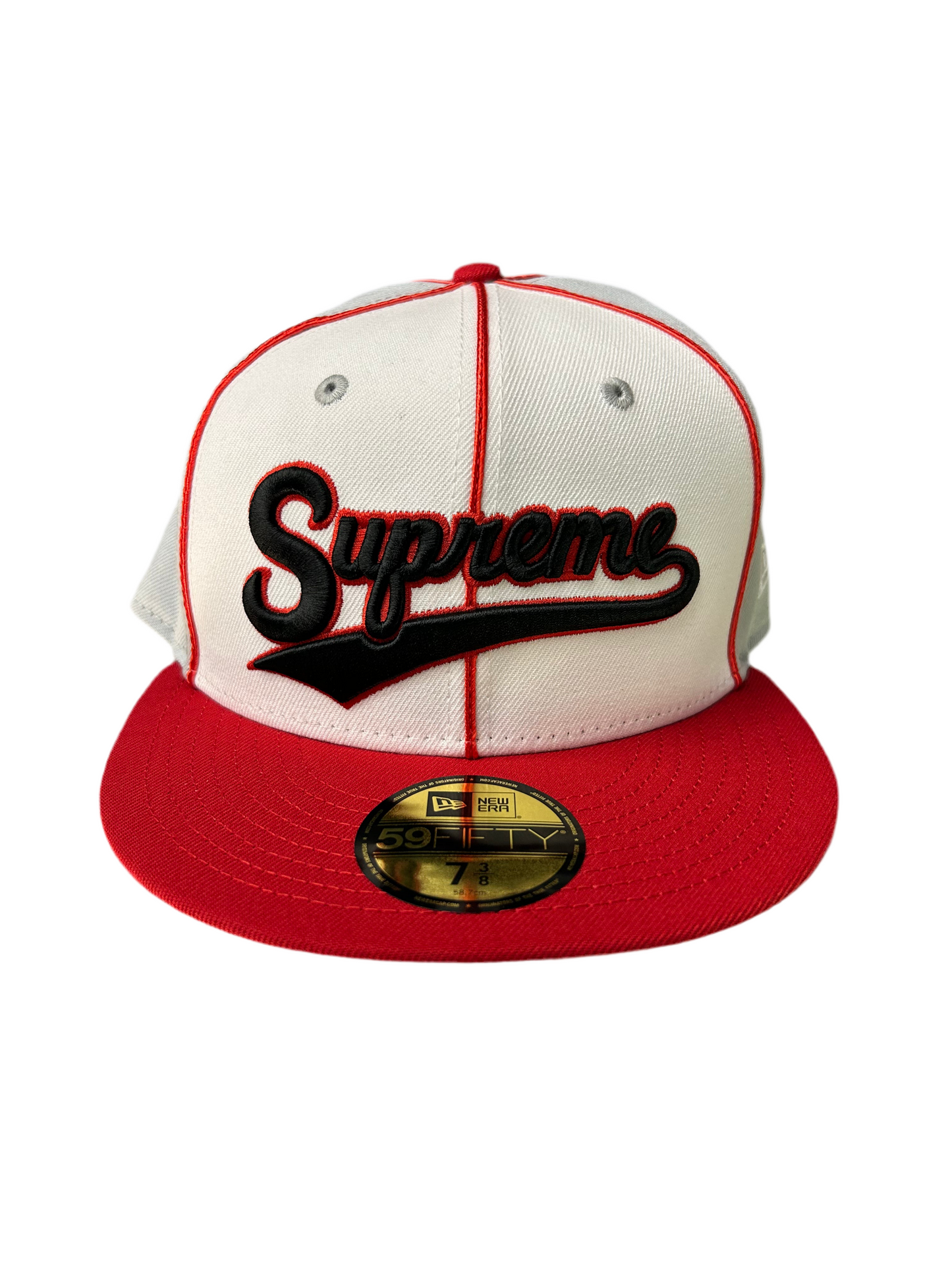 SUPREME RED WHITE PINSTRIPE HAT (BRAND NEW)