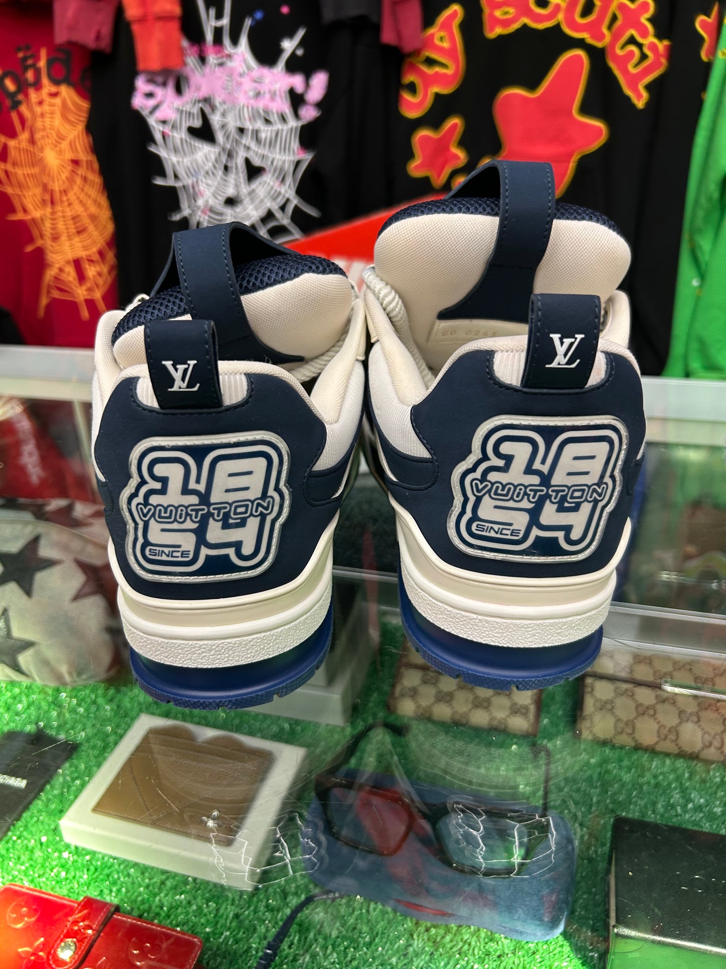 LOUIS VUITTON LV SKATE SNEAKER “MARINE WHITE” (PRE-OWNED W/ BOX) (LV 9)