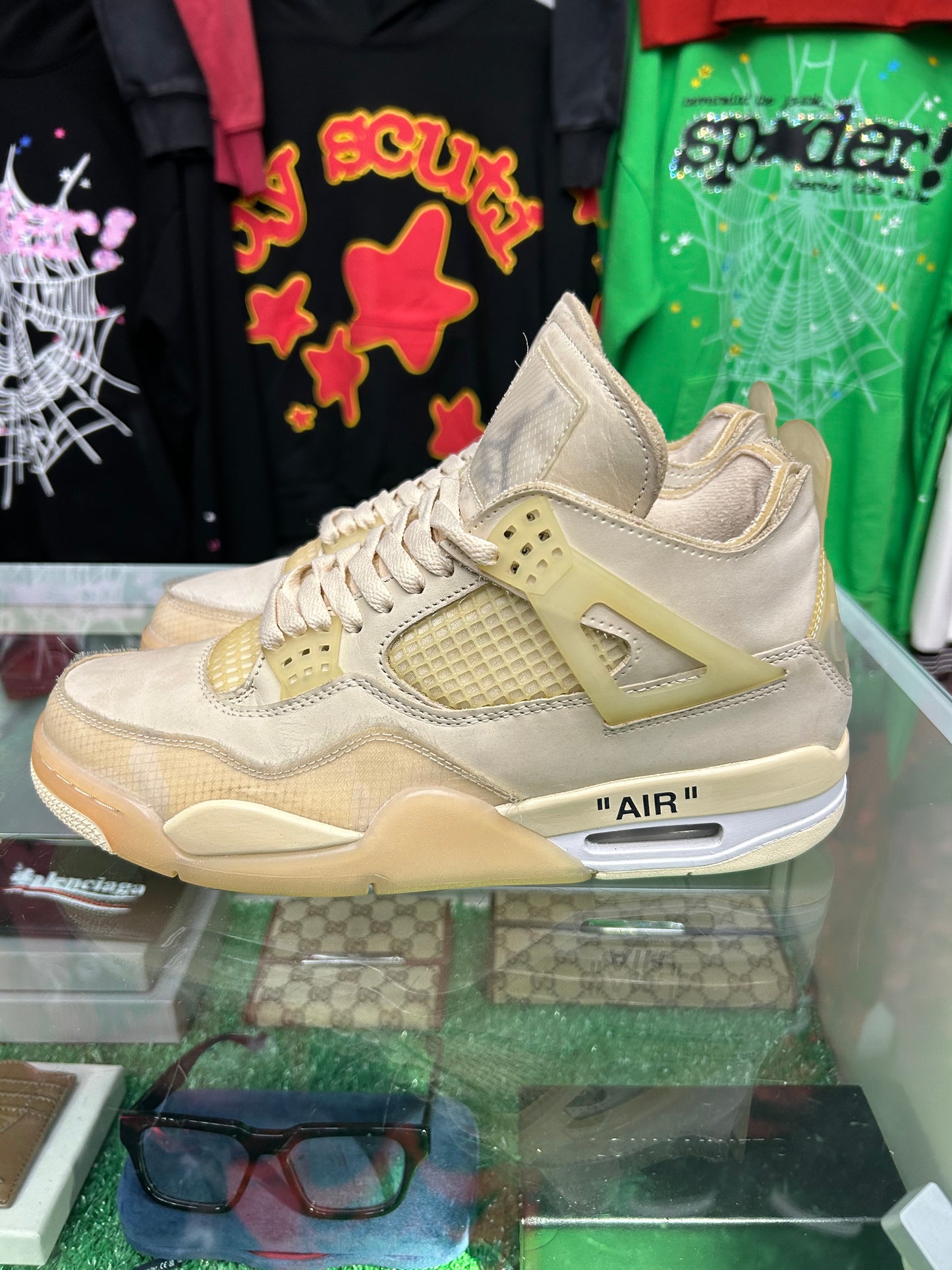OFF-WHITE NIKE JORDAN 4 SAIL (PRE-OWNED / WITH BOX)