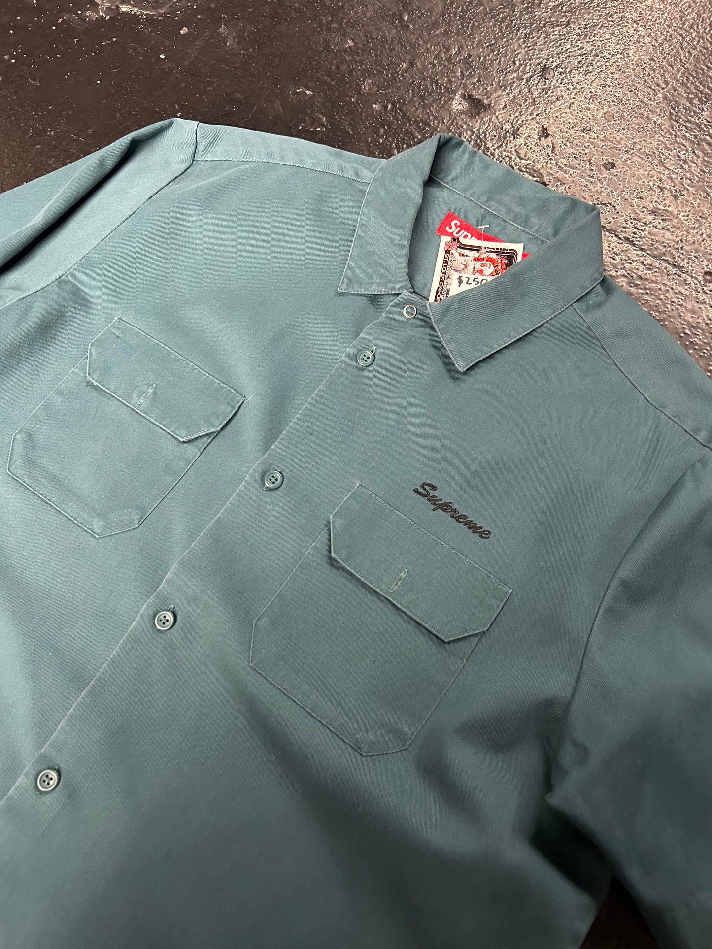 SUPREME RHINESTONE PIN UP SHORT-SLEEVE WORK SHIRT (PRE-OWNED)