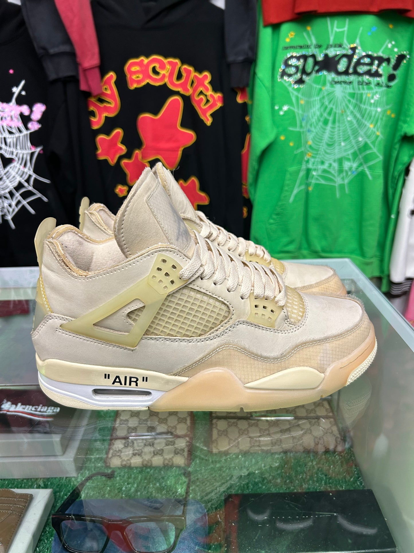 OFF-WHITE NIKE JORDAN 4 SAIL (PRE-OWNED / WITH BOX)