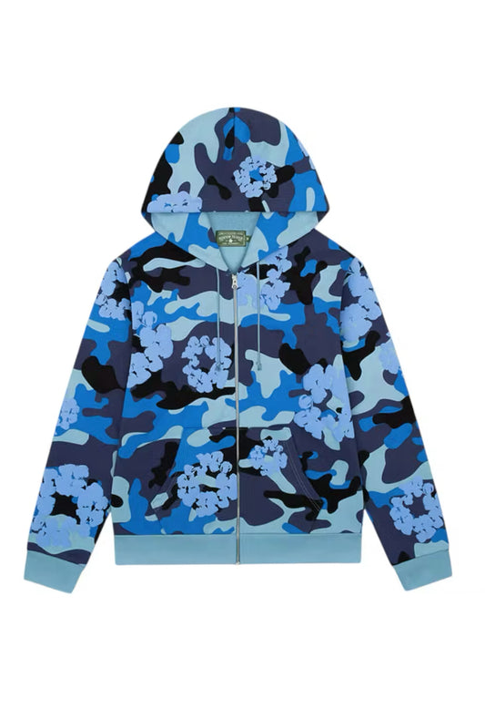 DENIM TEARS COTTON WREATH ZIP UP SWEATSHIRT (VNDS)