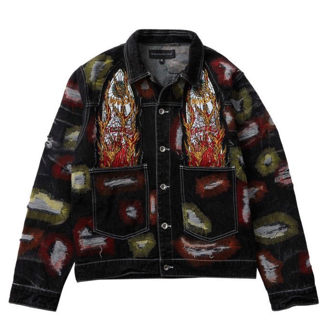 WHO DECIDES WAR ALL OVER EMBROIDERY TRUCKER (BRAND NEW)