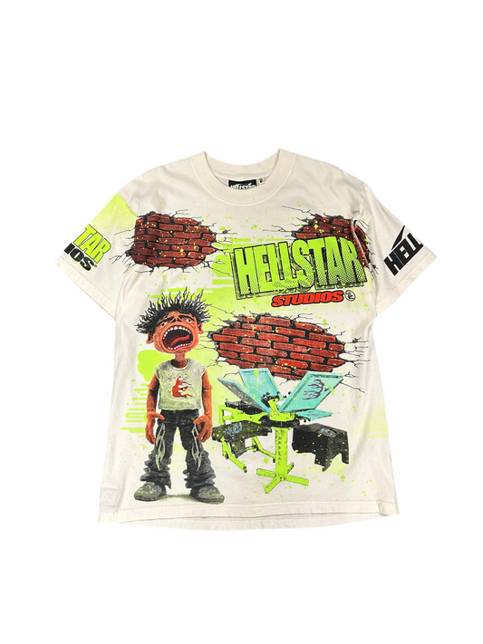 HELLSTAR BRICK WALL WHITE TEE (BRAND NEW)