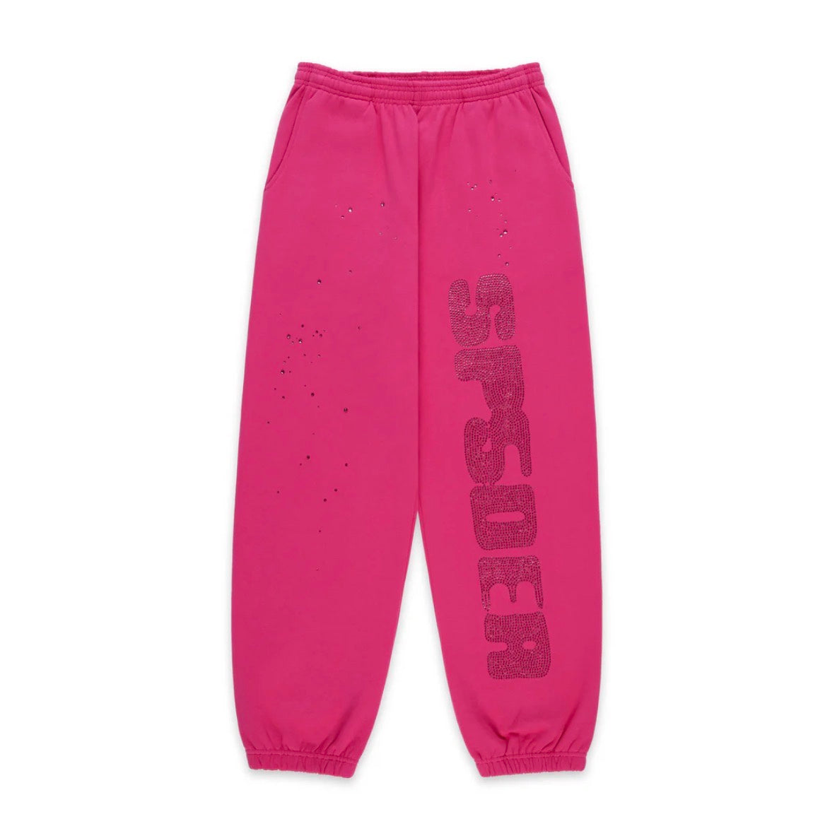 SP5DER RHINESTONE SILK SWEATPANTS (BRAND NEW)