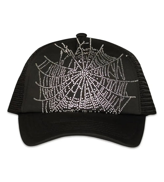 SP5DER RHINESTONE WEB HAT “BLACK”