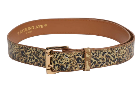 BAPE WILD LEOPARD PATTERN LEATHER BELT (BRAND NEW)