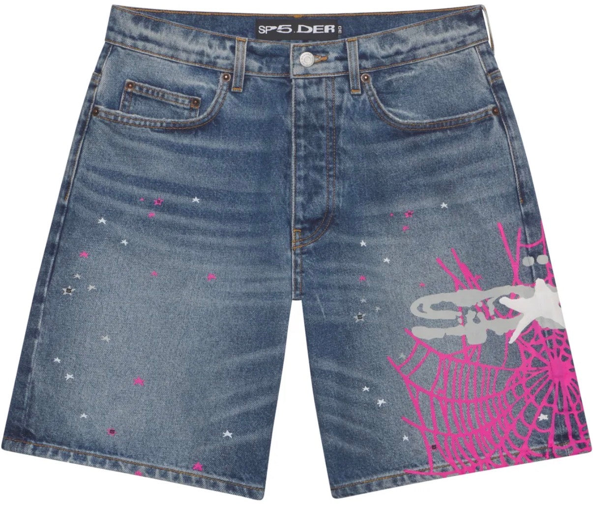 SP5DER HEAVY WEB DENIM SHORTS (BRAND NEW)
