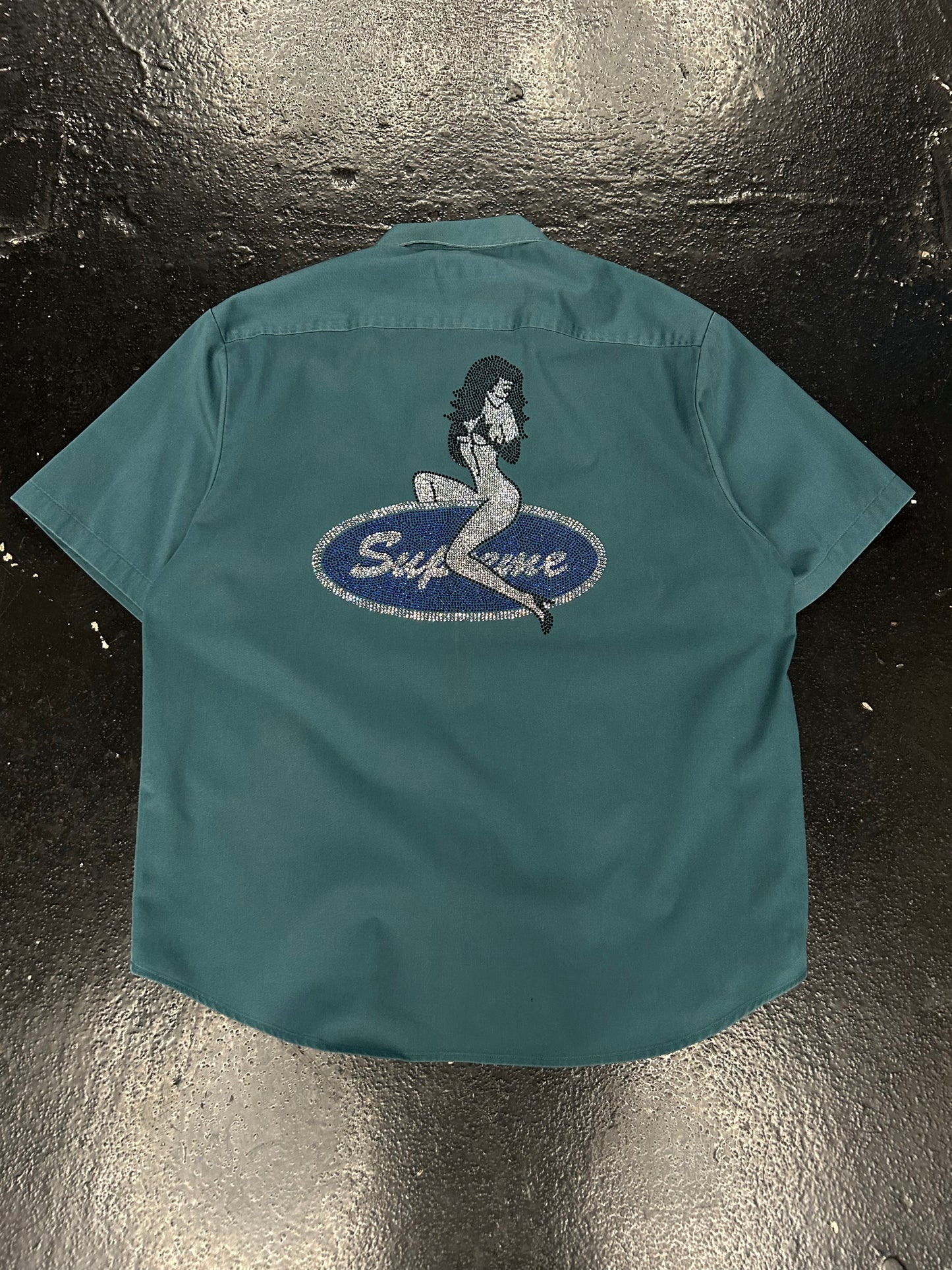 SUPREME RHINESTONE PIN UP SHORT-SLEEVE WORK SHIRT (PRE-OWNED)