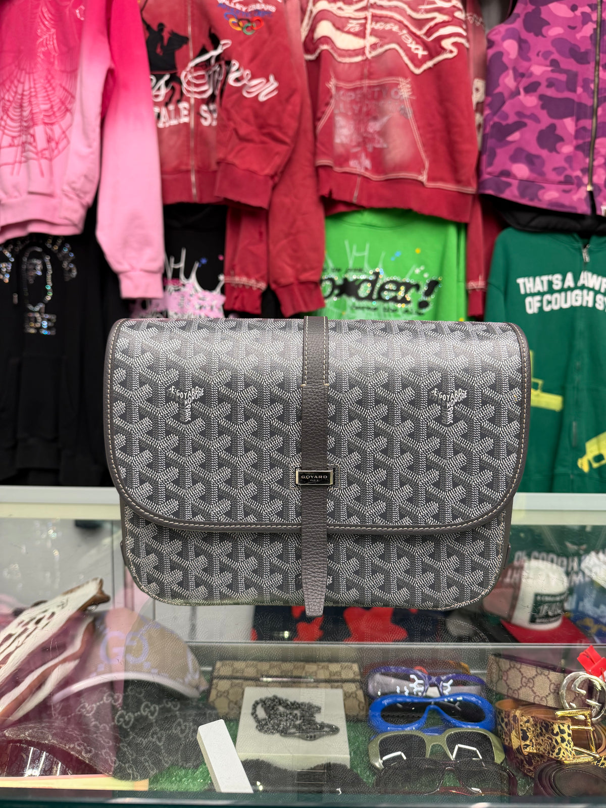 GOYARD GREY BELVEDERE MM (PRE-OWNED)
