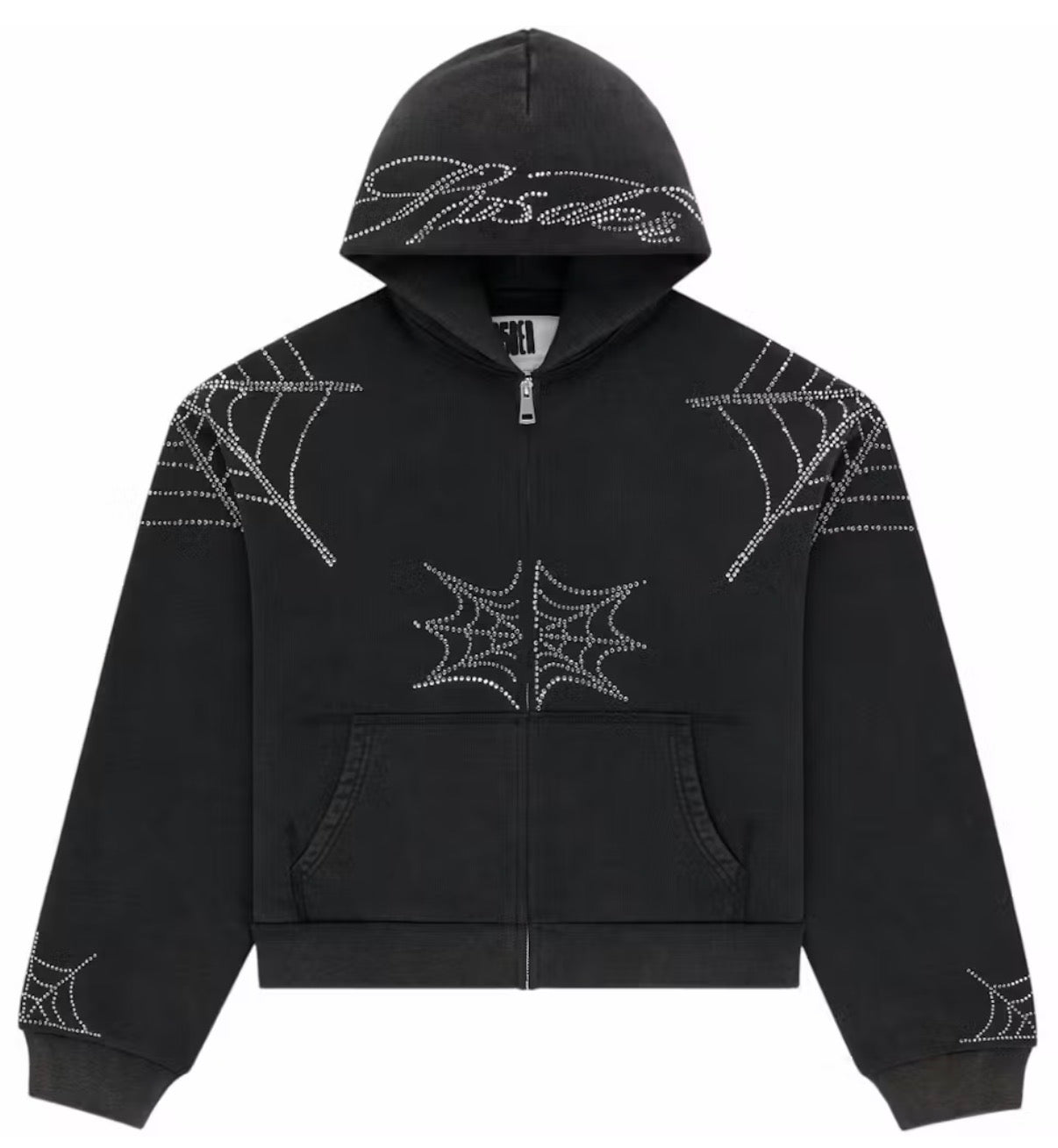 SP5DER RHINESTONE WEB ZIP UP HOODIE (BRAND NEW)