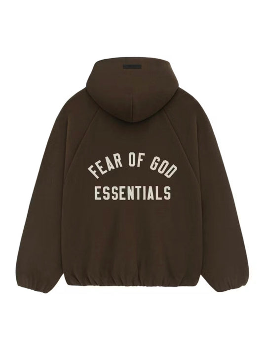 ESSENTIALS FEAR OF GOD BROWN FLEECE ZIP UP (BRAND NEW)