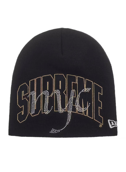 SUPREME NEW ERA RHINESTONE BLACK BEANIE SS26