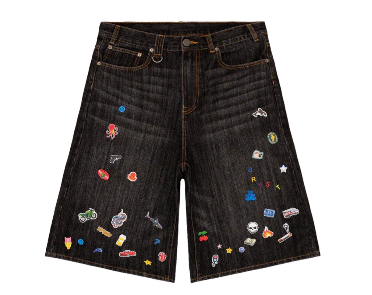 BRAVEST STUDIOS STICKER JORTS (BRAND NEW)