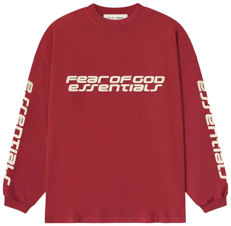 ESSENTIALS FEAR OF GOD CRIMSON LONG SLEEVE TEE (BRAND NEW)