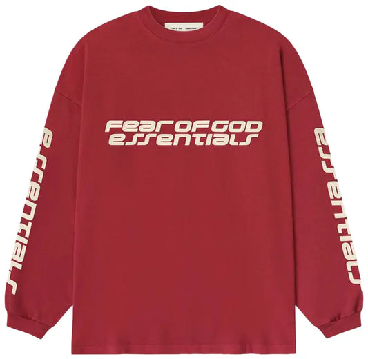ESSENTIALS FEAR OF GOD CRIMSON LONG SLEEVE TEE (BRAND NEW)