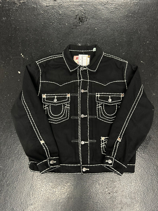 SUPREME X TRUE RELIGION BLACK JEAN JACKET (PRE-OWNED)