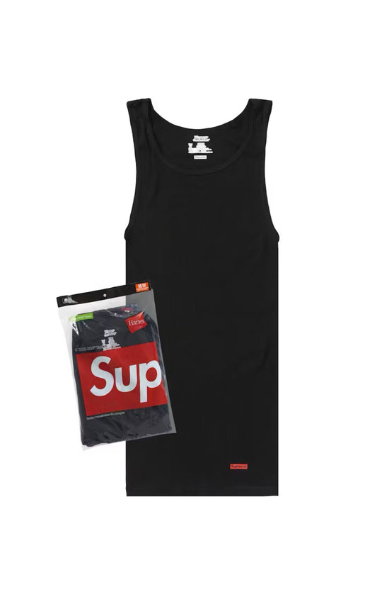 SUPREME SINGLE PACK TAGLESS BLACK TANKS