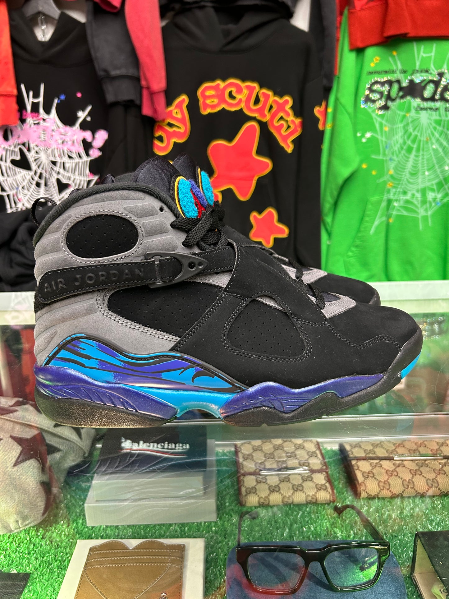 JORDAN 8 AQUA RETRO (PRE-OWNED W/ BOX)