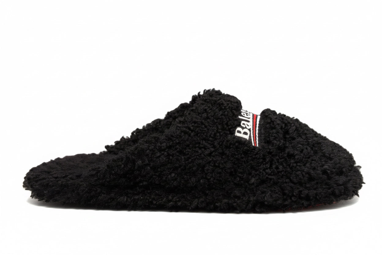 BALENCIAGA SHEARLING CAMPAIGN MULES (PRE-OWNED W/BOX)