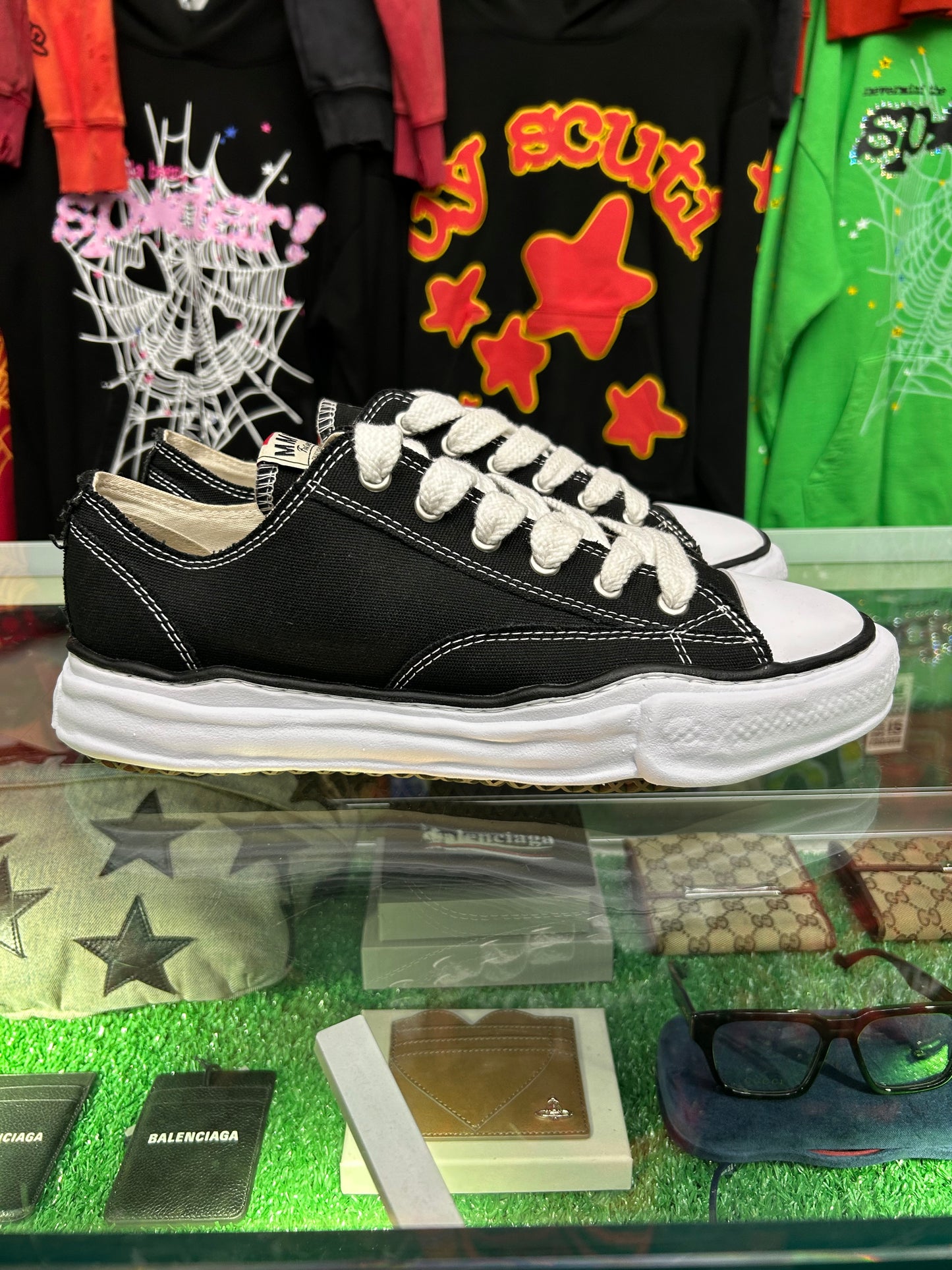 MASON MIHARA YASUHIRO SOLE BLACK CANVAS LOW (PRE-OWNED / NO BOX)