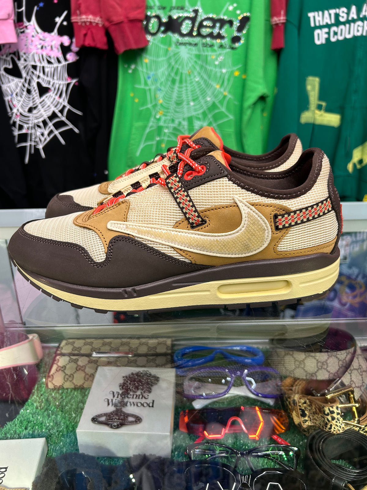 TRAVIS SCOTT NIKE AIR MAX 1 BAROQUE BROWN (PRE-OWNED W/ BOX)