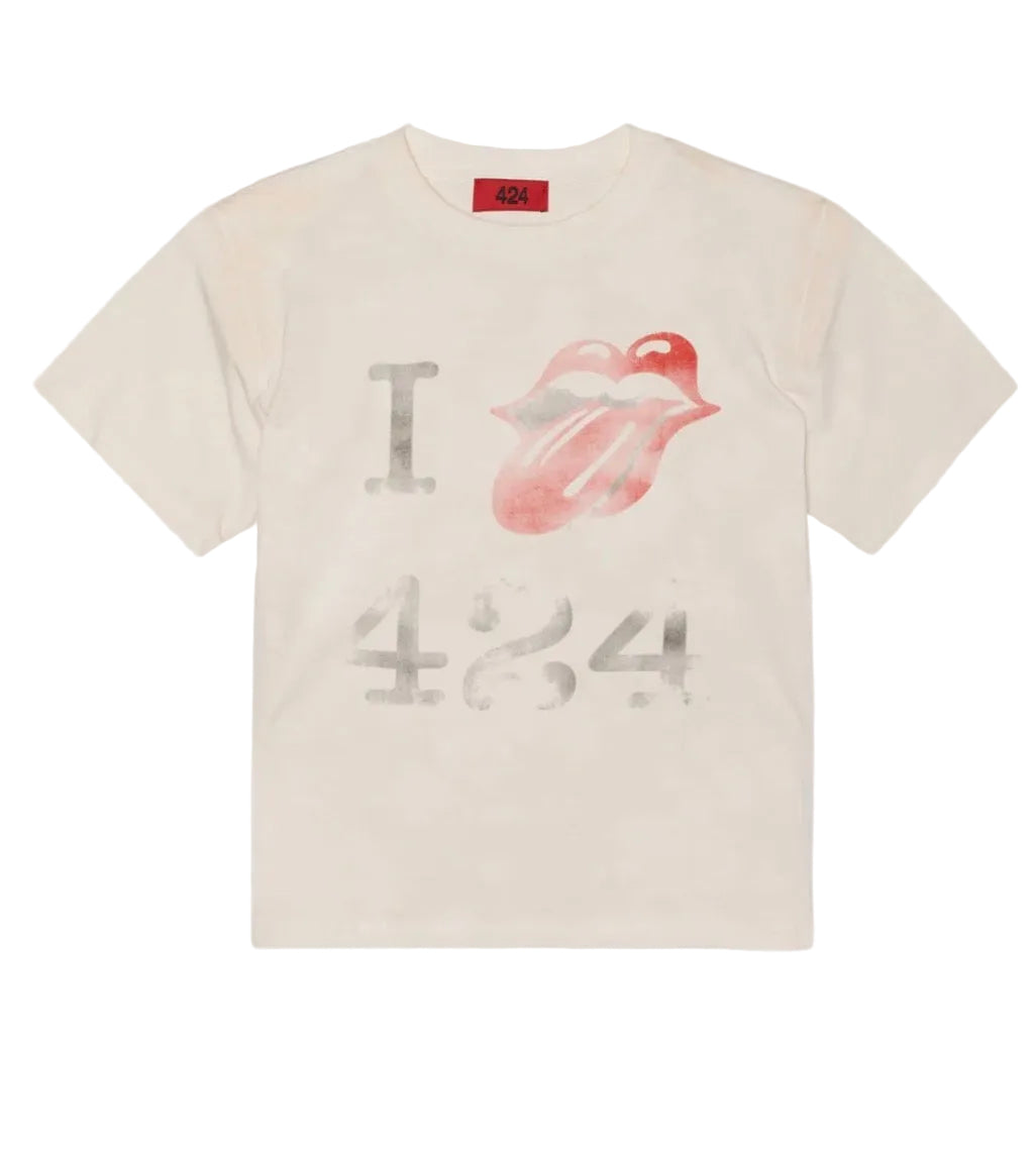 424 I LOVE 424 TONGUE SALT WHITE TEE