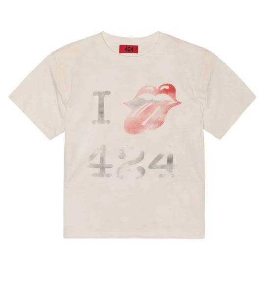 424 I LOVE 424 TONGUE SALT WHITE TEE