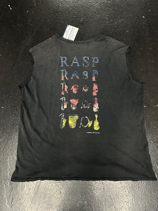 RASPBERRY HILLS MUSIC SLEEVELESS BLACK TEE (PRE-OWNED)