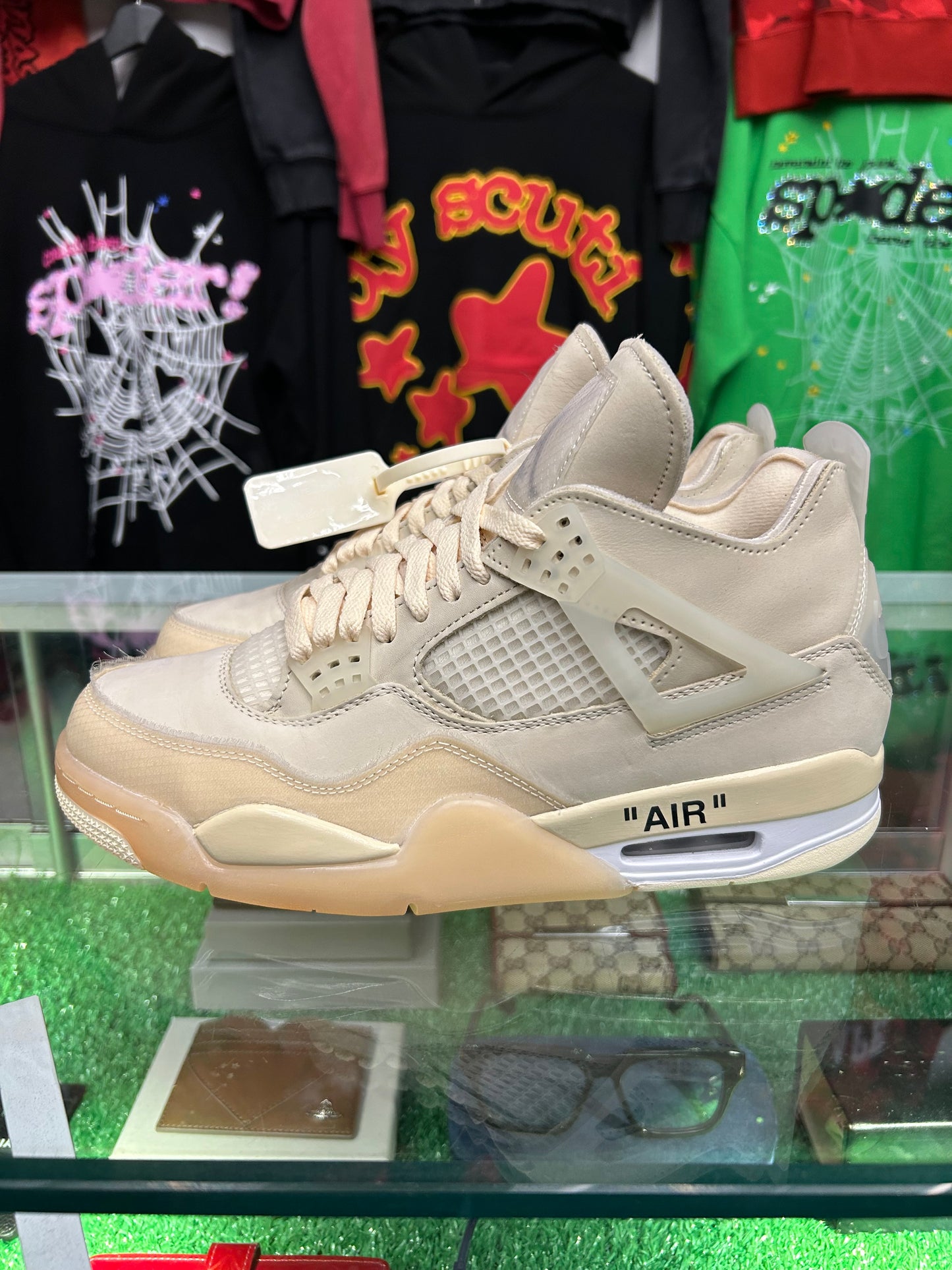 OFF-WHITE X NIKE JORDAN 4 SAIL (PRE-OWNED / WITH BOX)