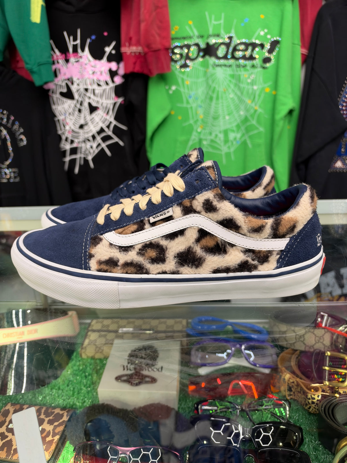 SUPREME X VANS LEOPARD NAVY (PRE-OWNED)