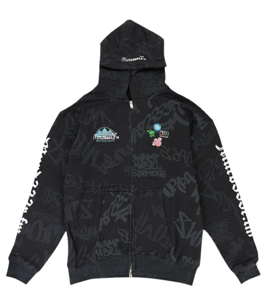 MURD333R FM BLACK DISN333Y ZIP UP HOODIE (BRAND NEW)