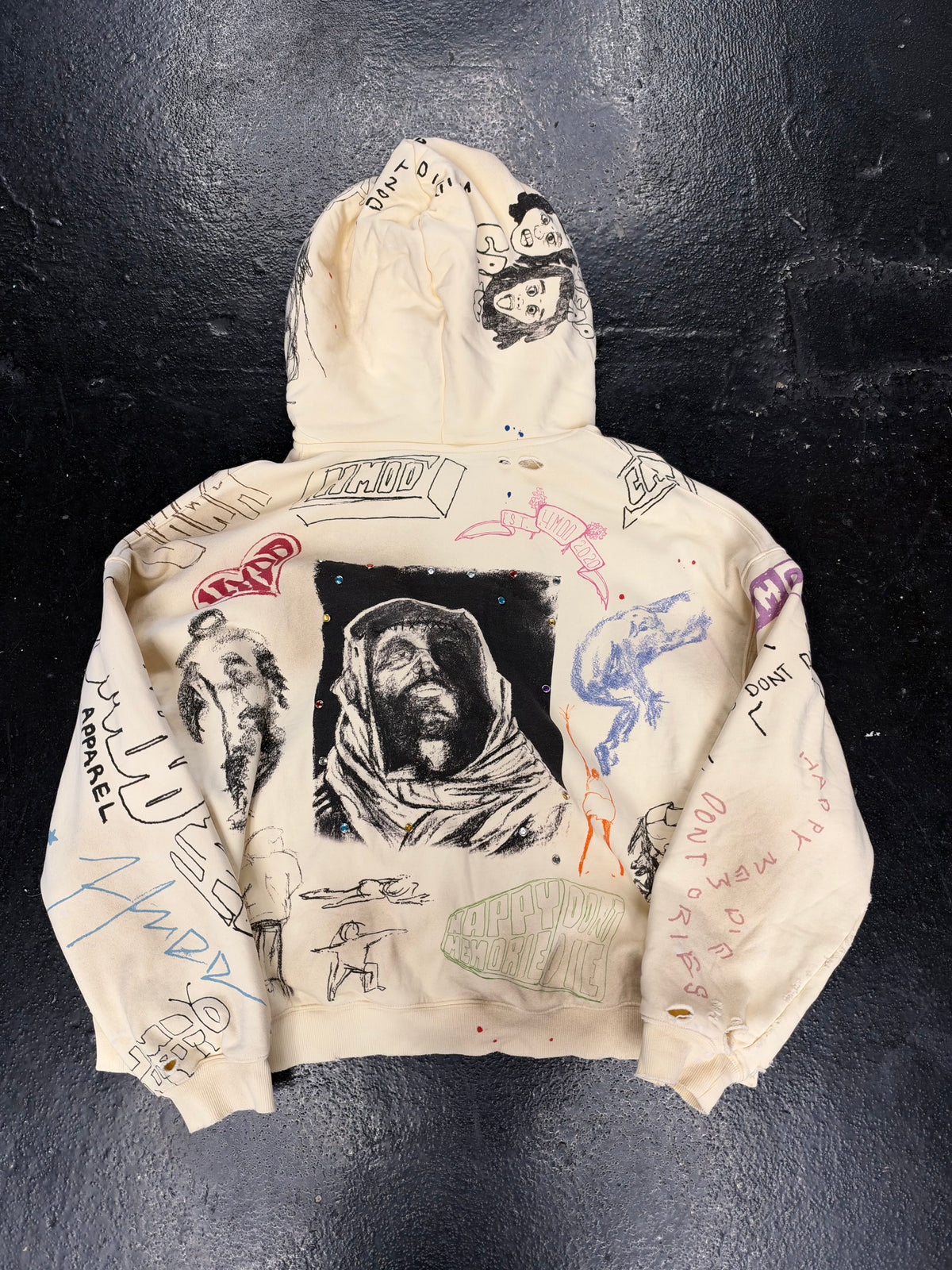 HMDD SKETCH HOODIE CREAM (PRE-OWNED)