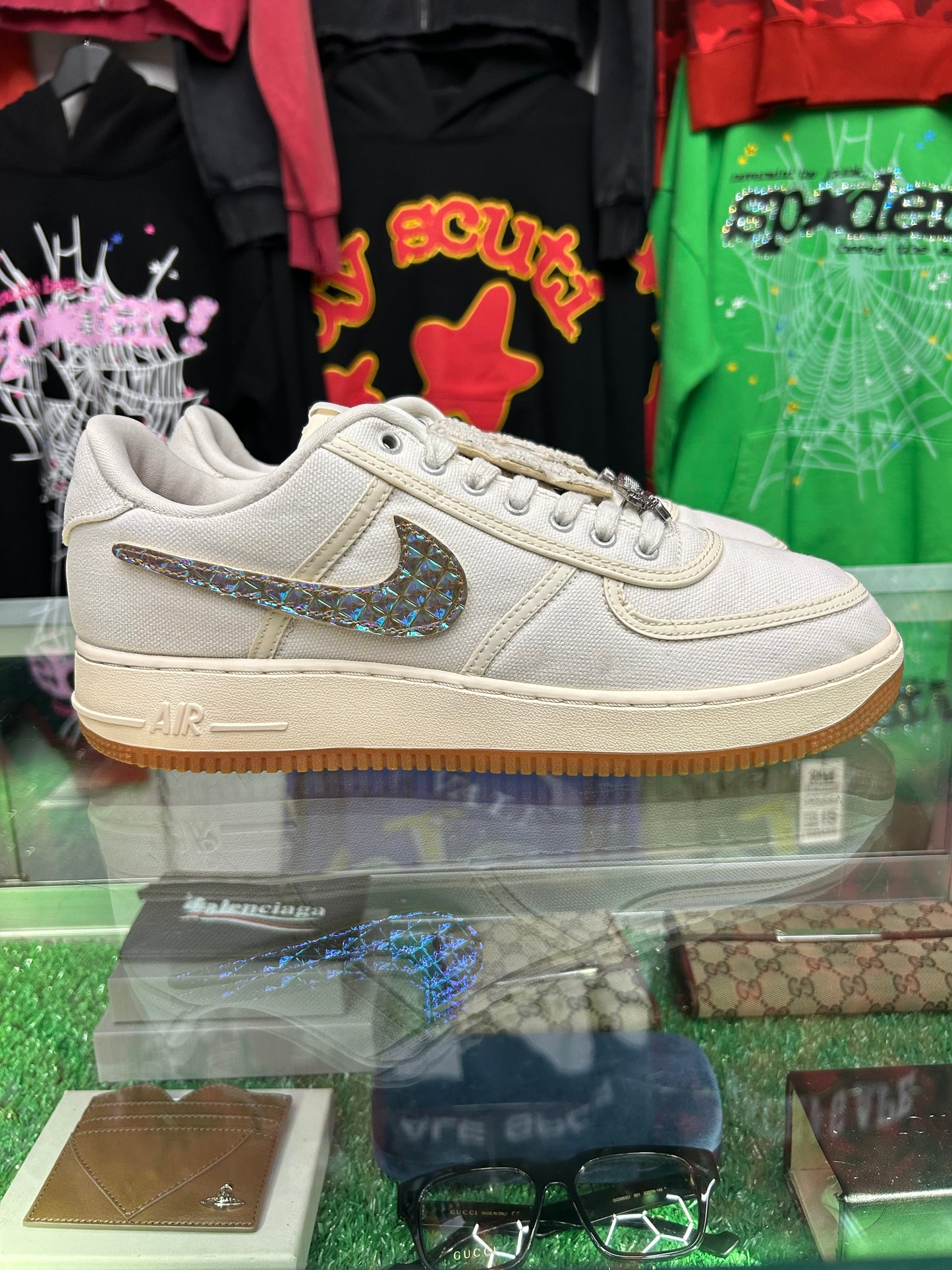 TRAVIS SCOTT NIKE AIRFORCE 1 “SAIL GUM” (PRE-OWNED W/ BOX)