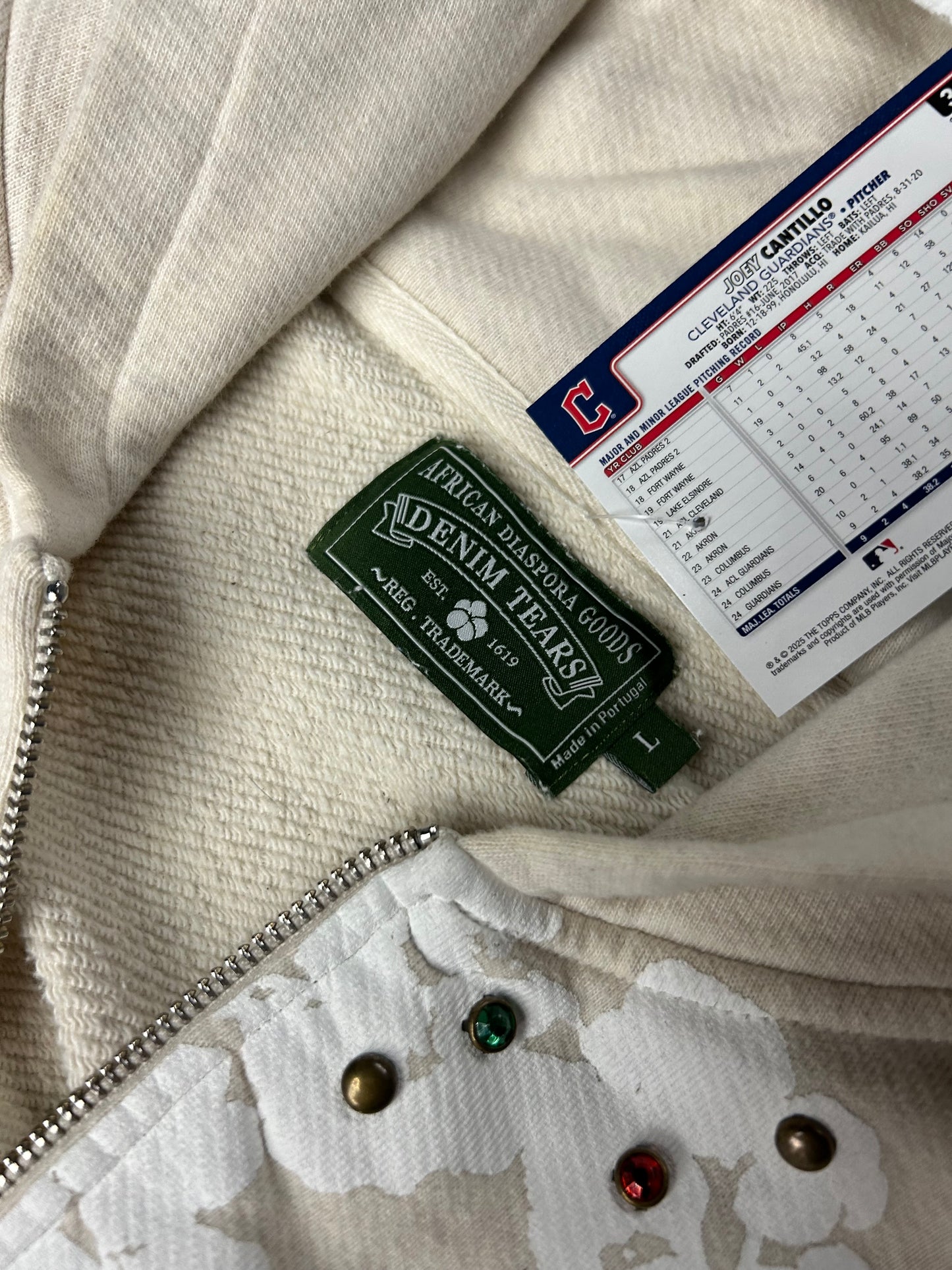 DENIM TEARS TAN ZIP UP HOODIE (PRE-OWNED)
